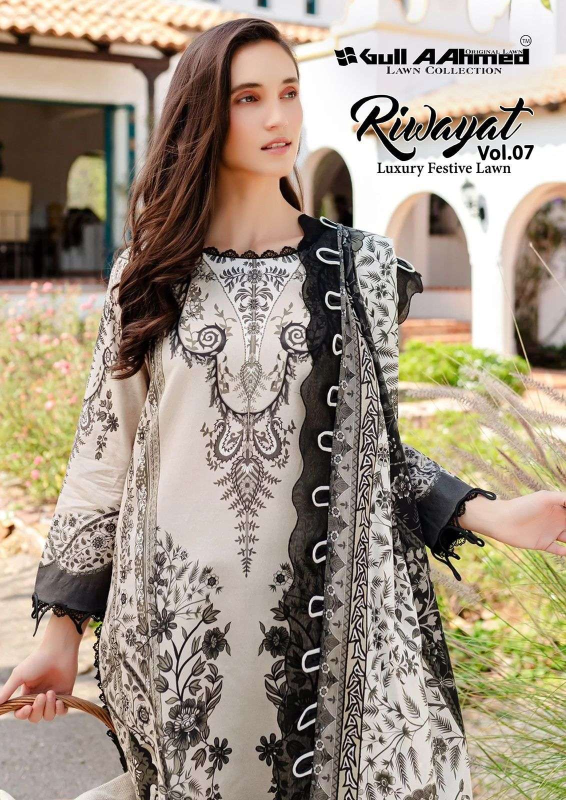 RIWAYAT VOL-7 BY GULL AAHMAD 7001 TO 7006 SERIES PURE LAWN COTTON PRINT DRESSES