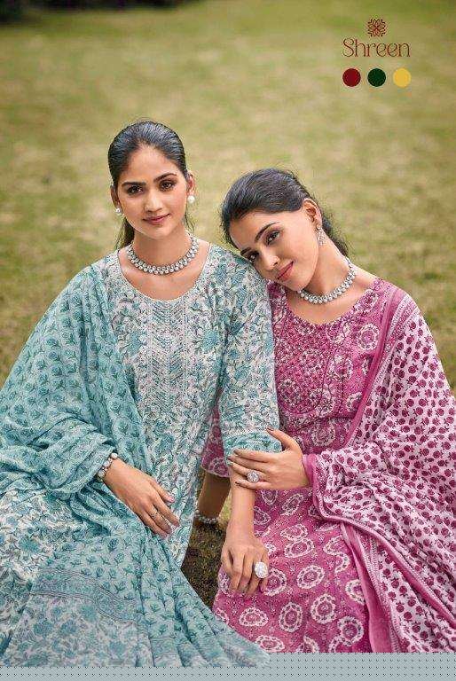 SHREEN GUNGUN VOL-01 BY ASLIWHOLESALE DESIGNER FACNY COTTON PRINT DRESSES