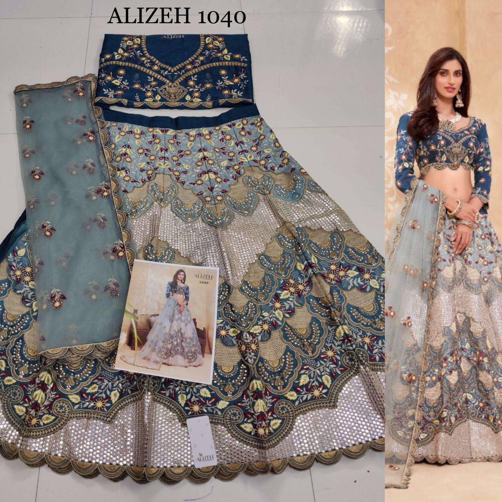 SPARKEL VOL-02 1040 BY ALIZEH HEAVY DESIGNER HEAVY SILK WORK LEHENGAS