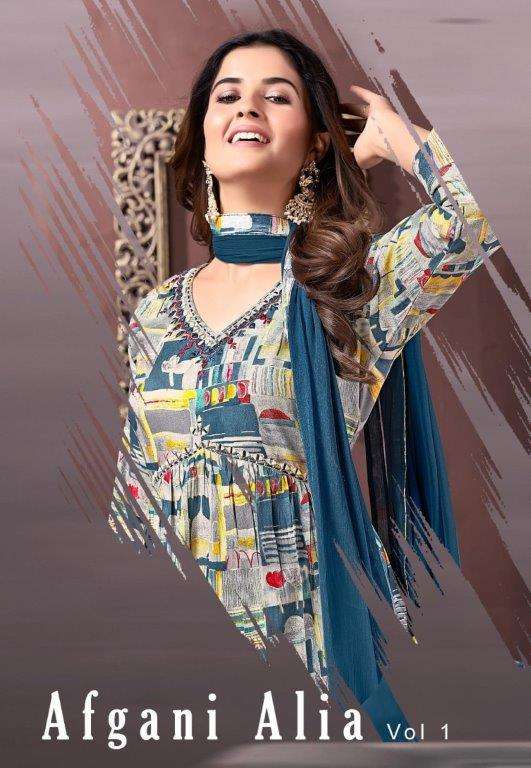 AFGHANI ALIA VOL-01 BY MOKSH INTERNATIONAL DESIGNER RAYON PRINTED DRESSES