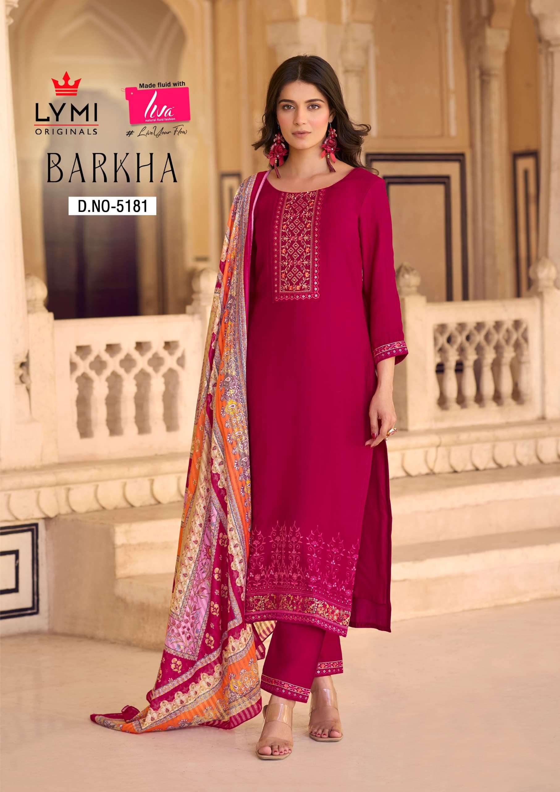 BARKHA BY RANGOON 5181 TO 5184 SERIES HEAVY PURE VISCOSE WORK DRESSES