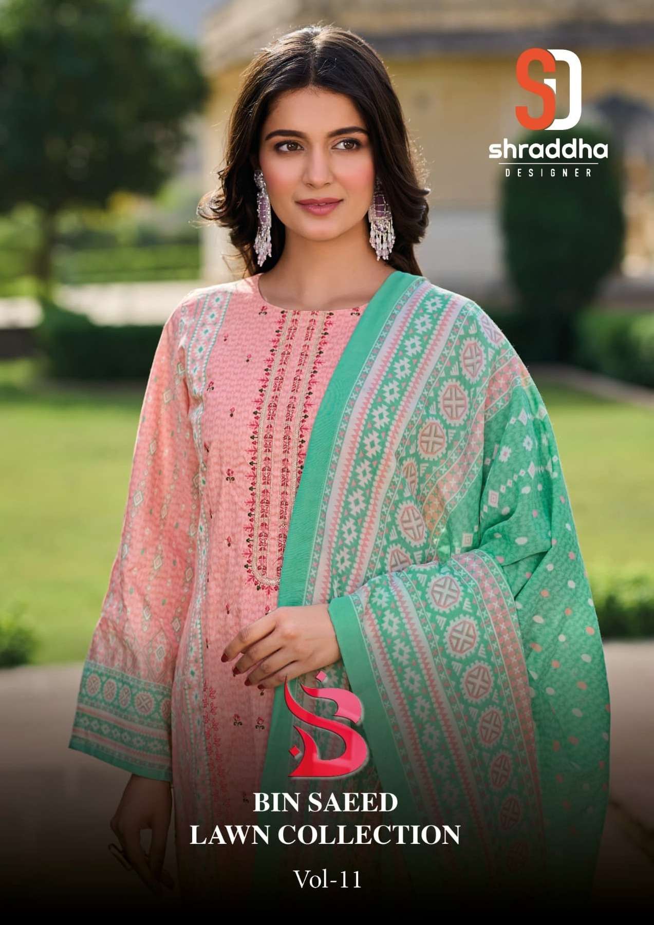 BIN SAEED LAWN COLLECTION VOL-11 BY SHRADDHA DESIGNER 11001 TO 11004 SERIES LAWN DRESSES