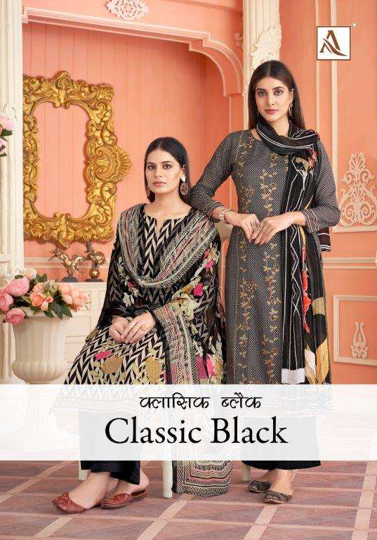 CLASSIC BLACK BY ALOK SUIT 113-001 TO 113-004 DESIGNER VISCOSE PRINTED DRESSES