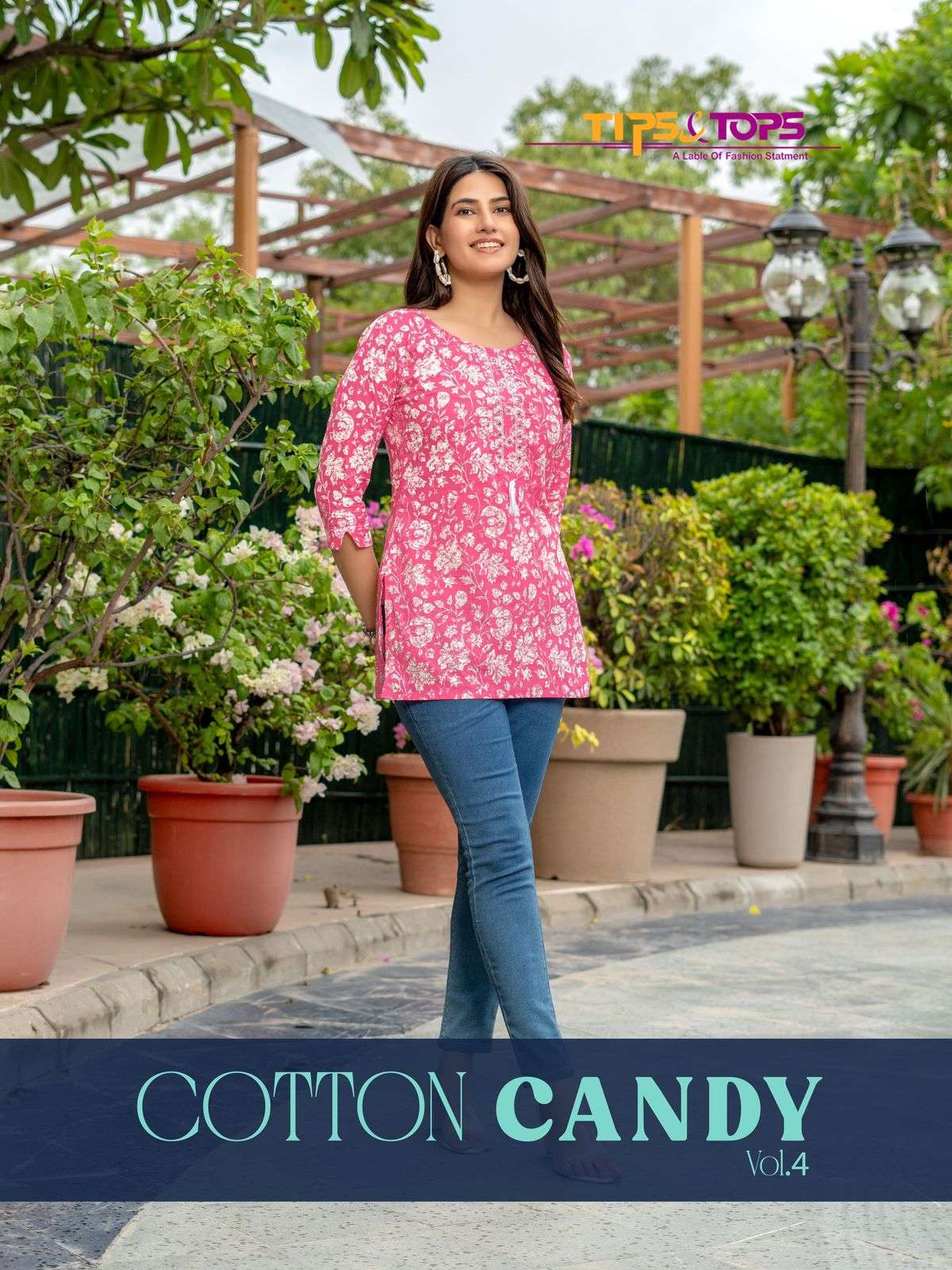 COTTON CANDY VOL-04 BY TIPS & TOPS 1001 TO 1006 SERIES COTTON FOIL PRINT TOPS