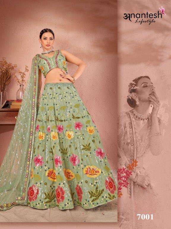 FESTIVALS VOL-01 BY ANANTESH LIFESTYLE DESIGNER GEORGETTE HANDWORK LEHENGAS