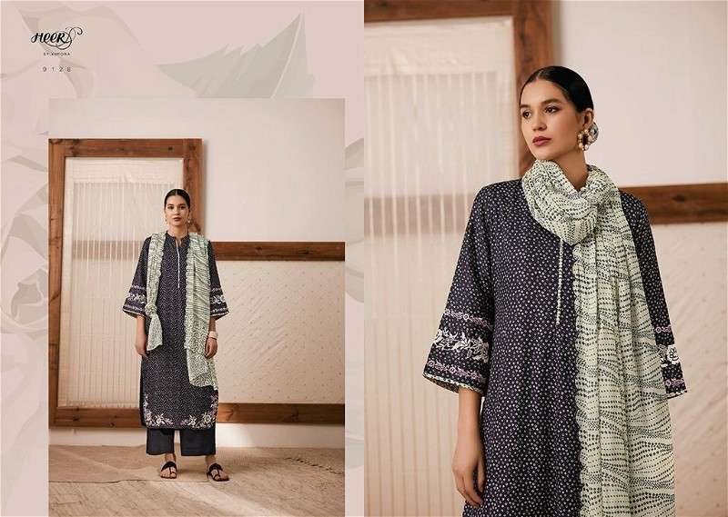 GARA HIT LIST BY HEER DESIGNER PURE MUSLIN PRINTED EMBROIDERY DRESSES