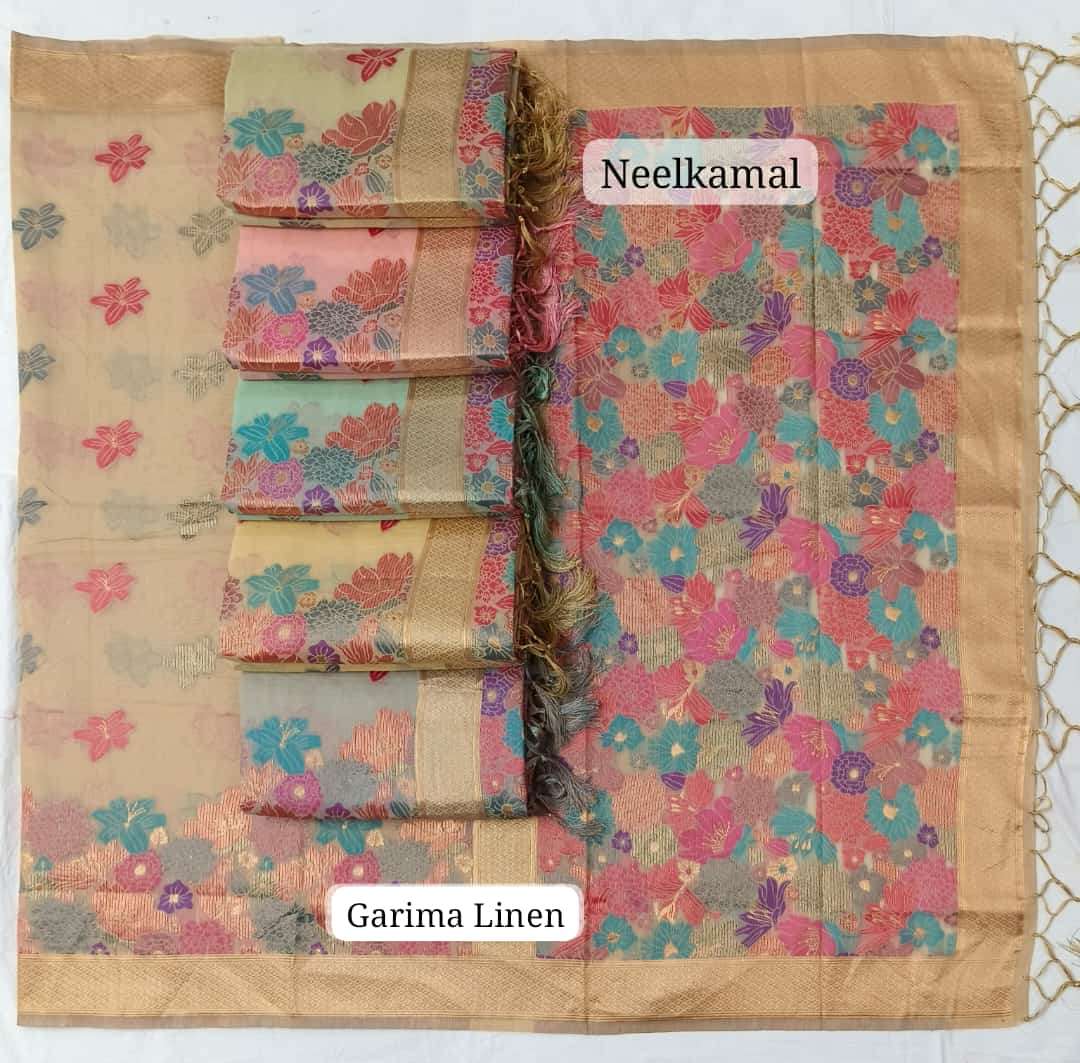 GARIMA SHIPLI BY NEELKAMAL SAREES EXCLUSIVE DESIGNER LINEN RICH PALLU SAREES