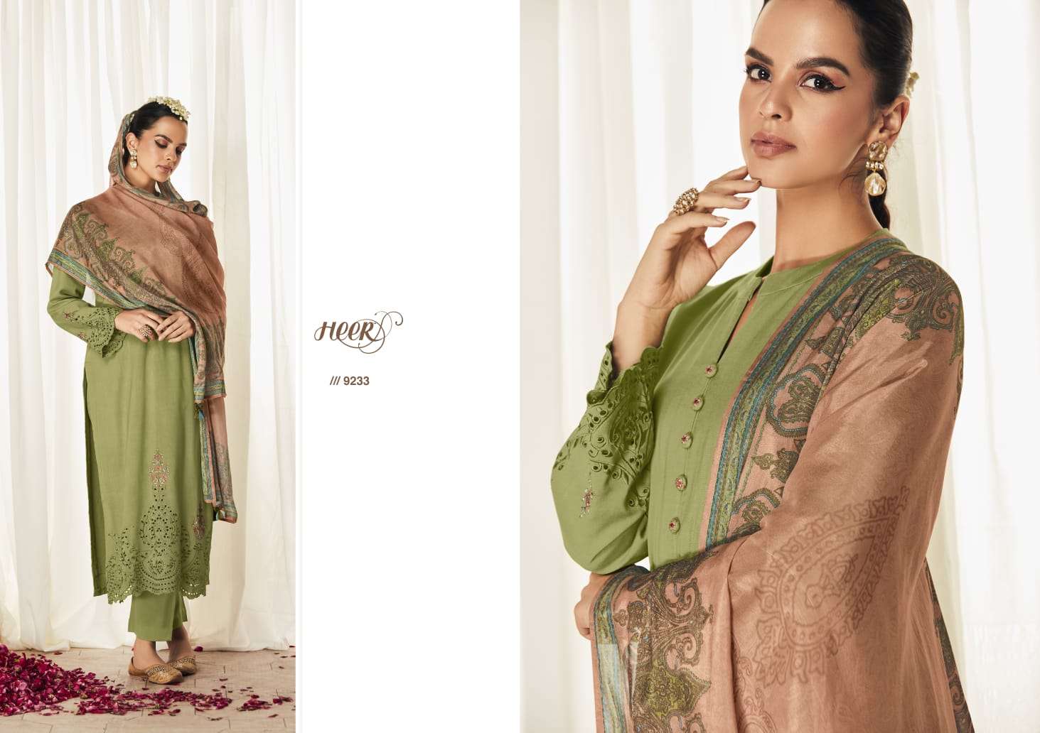 HAZOOR SALE BY HEER DESIGNER PURE PASHMINA SILK PRINT DRESSES