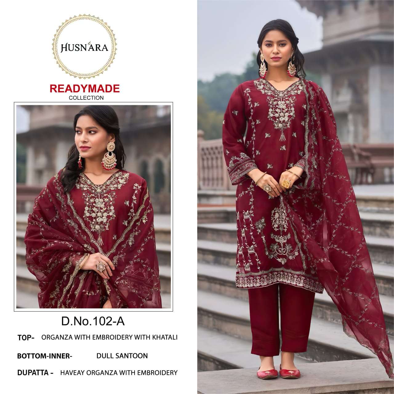 HUSNARA 102 NX BY ASLIWHOLESALE DESIGNER ORGANZA PAKISTANI DRESSES