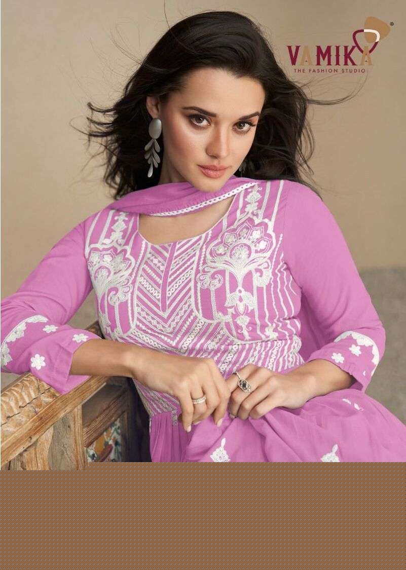 LAKHNAVI VOL-5 LIGHT COLOR BY VAMIKA 1028-A TO 1028-E SERIES RAYON STITCHED DRESSES