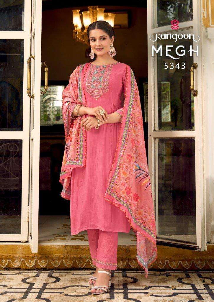 MEGH BY RANGOON 5341 TO 5346 SERIES HEAVY PURE VISCOSE WORK DRESSES