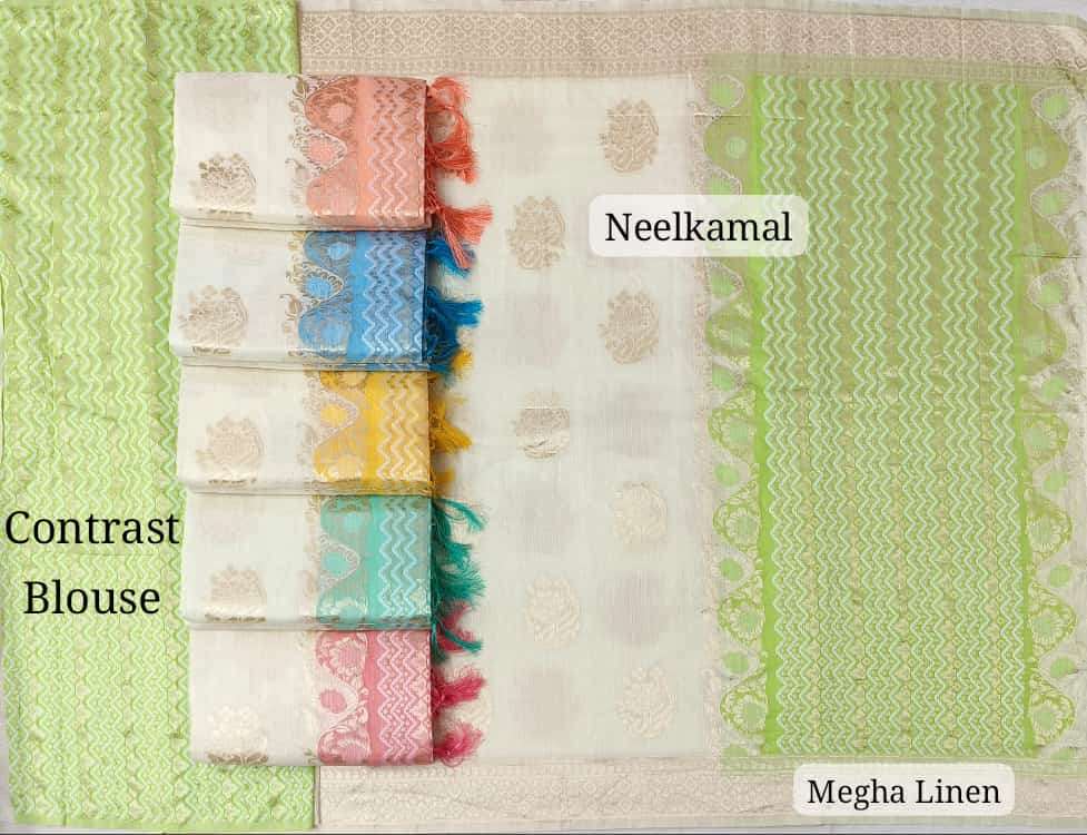 MEGHA LINEN BY NEELKAMAL SAREES EXCLUSIVE DESIGNER LINEN RICH PALLU SAREES