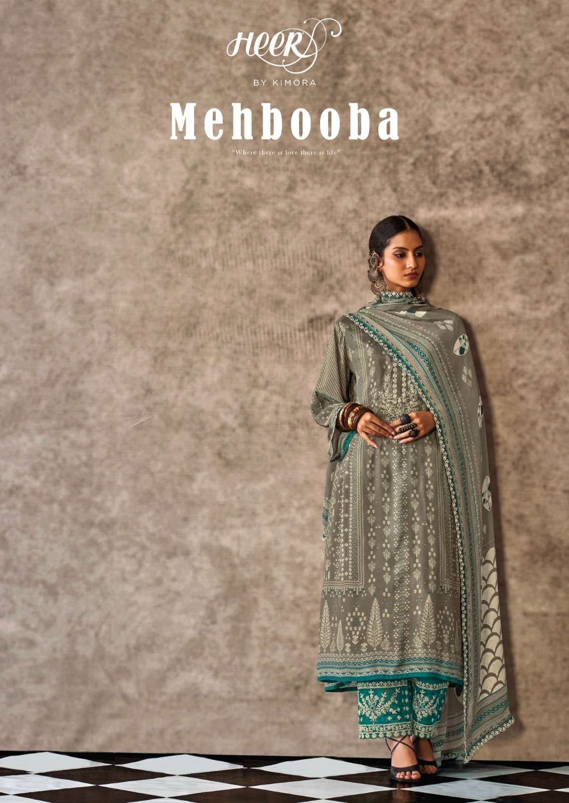 MEHBOOBA BY HEER 9381 TO 9386 SERIES PURE MUSLIN WORK DIGITAL PRINTED DRESSES