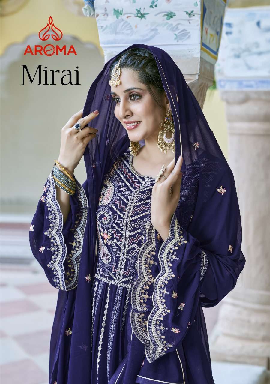 MIRAI BY SARA TRENDZ 1451 TO 1454 SERIES HEAVY FAUX GEORGETTE WORK DRESSES