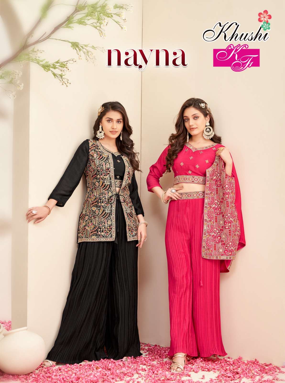 NAYNA BY KHUSHI FASHION 1001 TO 1006 DESIGNER CHINON SILK DRESSES