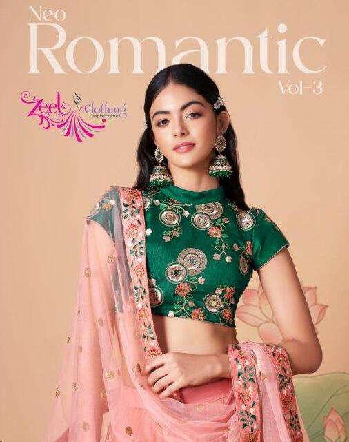 NEO ROMANTIC VOL-3 BY ZEEL CLOTHING 7315 TO 7326 SERIES SOFT FANCY LEHENGAS