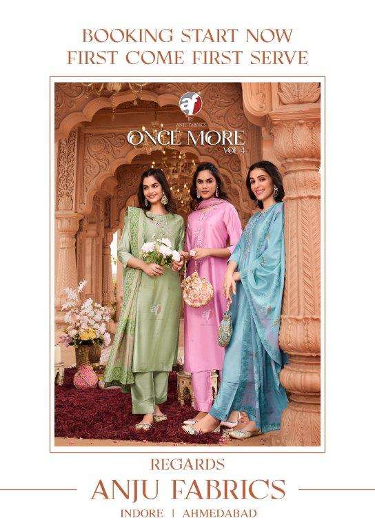 ONCE MORE VOL-4 BY ANJU FABRICS 3791 TO 3796 SERIES VISCOSE STITCHED DRESSES