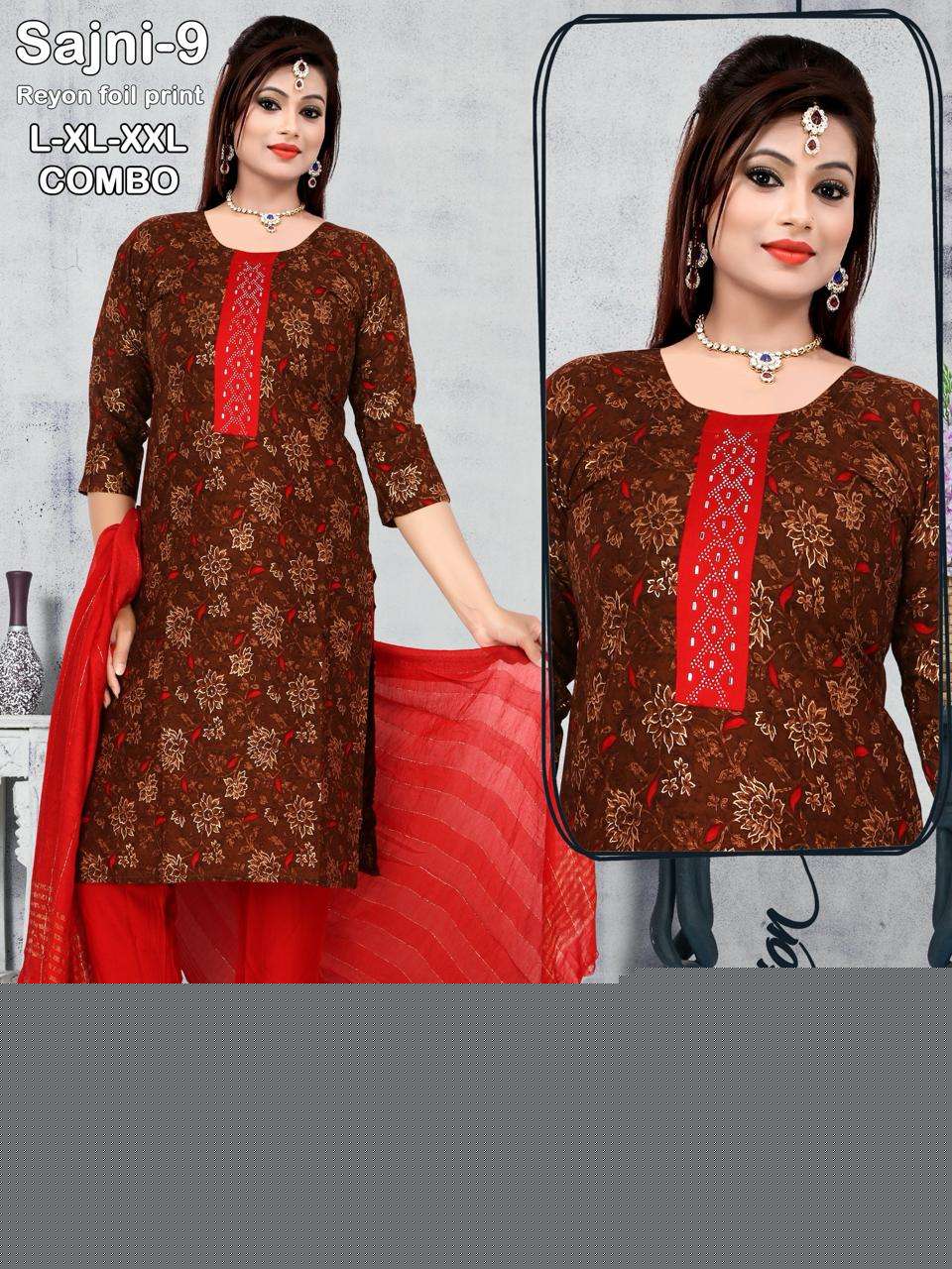 SAJNI VOL-01 BY ASLIWHOLESALE DESIGNER FACNY RAYON PRINT DRESSES