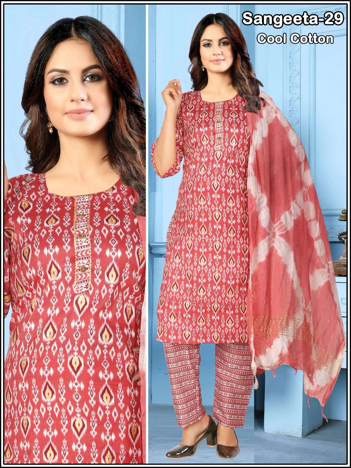 SANGEETA BY ASLIWHOLESALE DESIGNER FACNY COTTON PRINT DRESSES