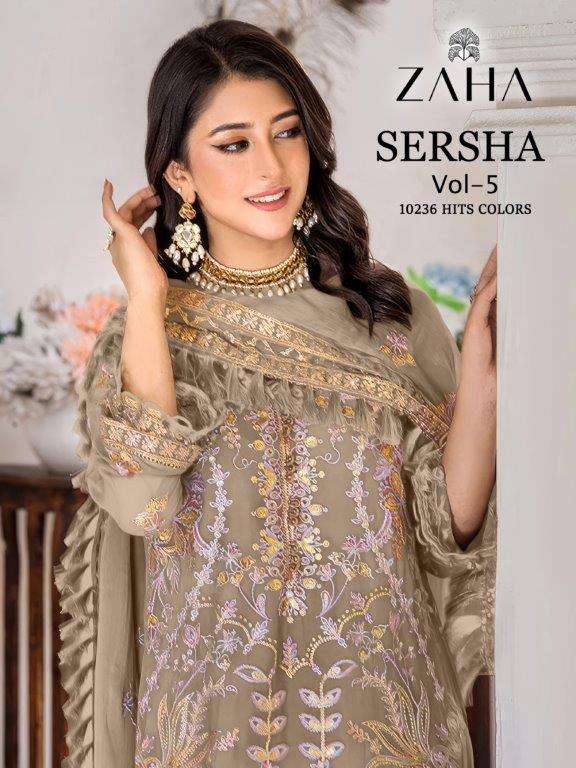 SERSHA VOL-5 BY ZAHA DESIGNER FAUX GEORGETTE PAKISTANI DRESSES