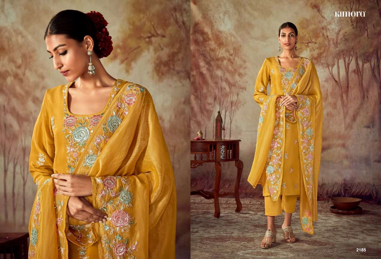 SHAHI HIT LIST BY KIMORA DESIGNER PURE RUSSAIN SILK WORK DRESSES