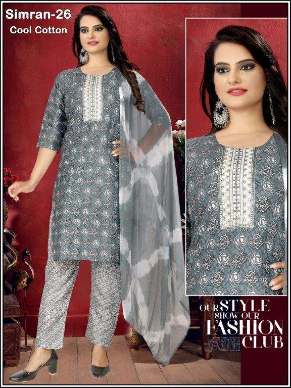 SIMRAN BY ASLIWHOLESALE DESIGNER FACNY COTTON PRINT DRESSES