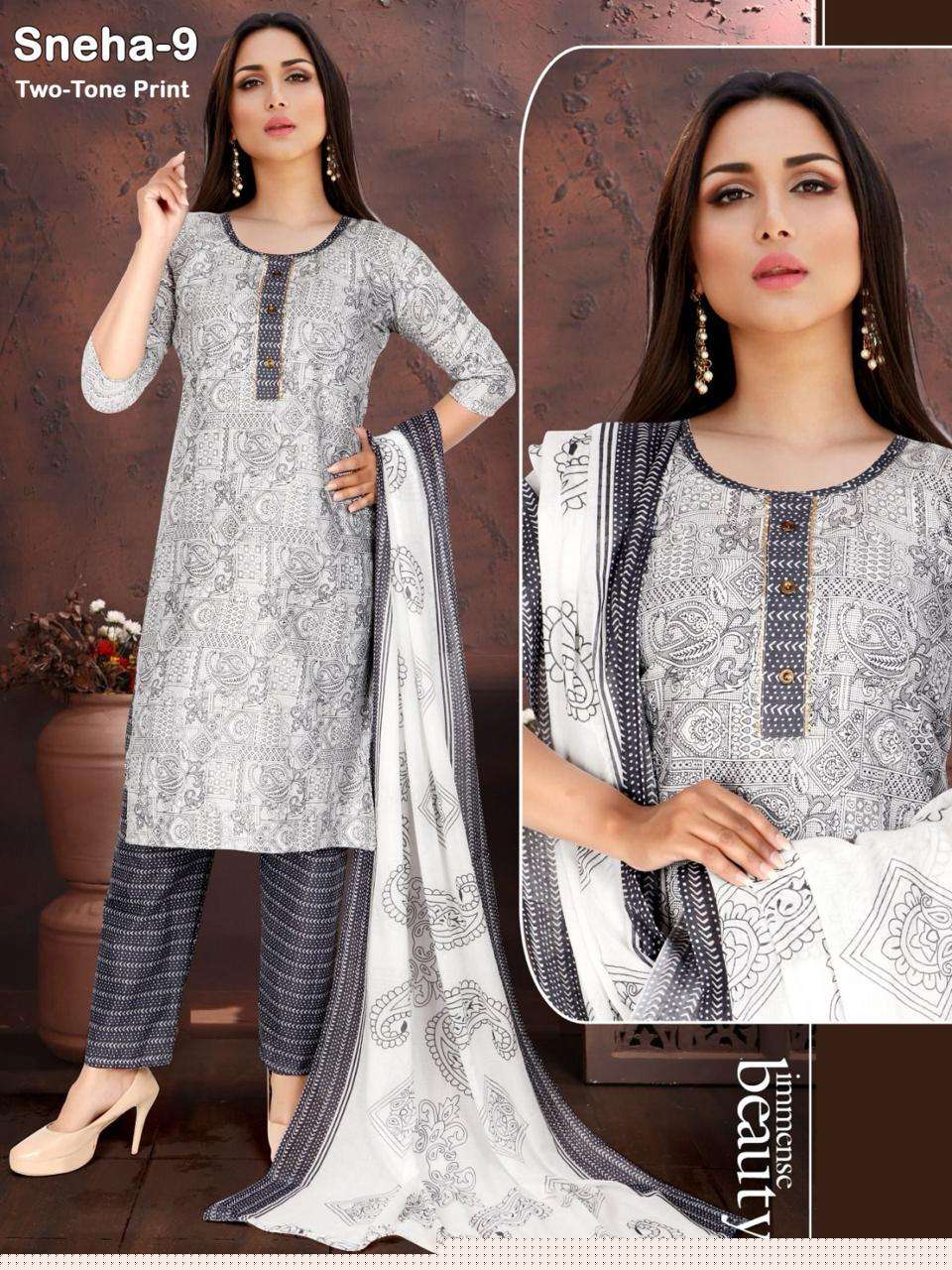 SNEHA VOL-03 BY ASLIWHOLESALE DESIGNER FACNY PURE COTTON PRINTED DRESSES