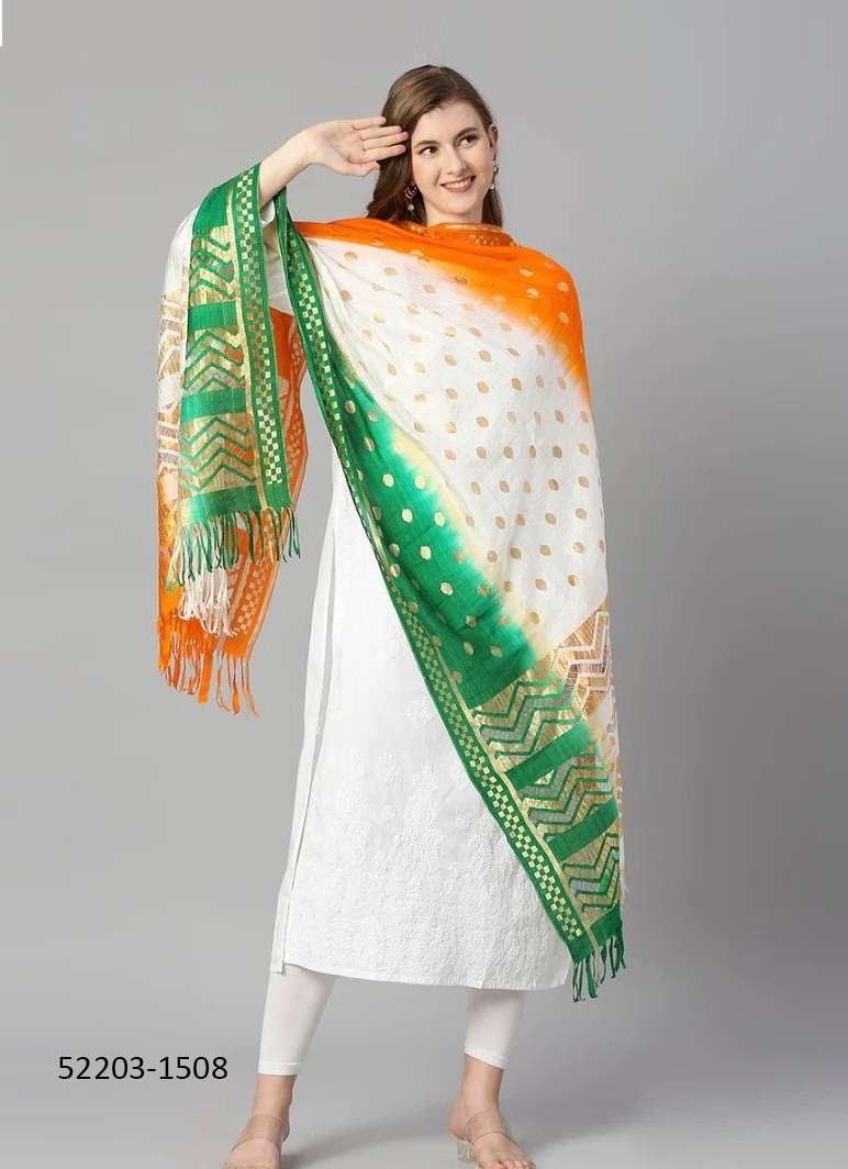 TIRANGA DUPATTA BY ASLIWHOLESALE DESIGNER FACNY NET PRINTED DUPATTA 