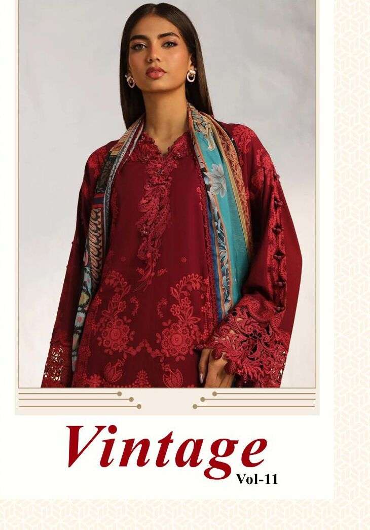 VINTAGE VOL-11 BY SHRADDHA DESIGNER 11001 TO 11002 SERIES LAWN DRESSES