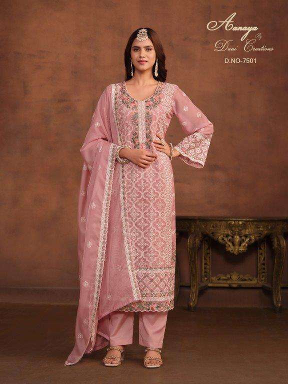 AANAYA VOL-175 BY TWISHA 7501 TO 7504 SERIES DESINGER ORGANZA EMBROIDERY DRESSES