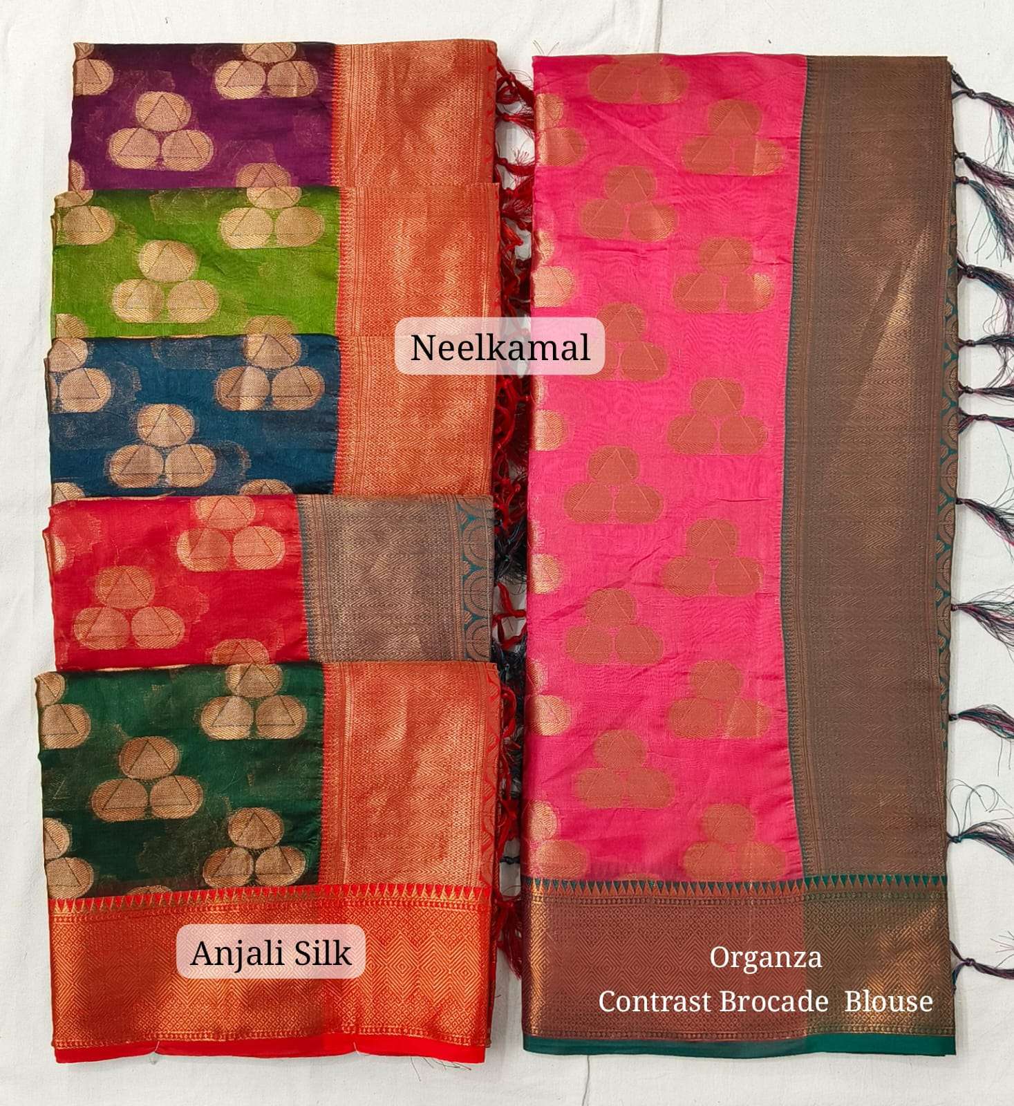 ANJALI SILK BY NEELKAMAL SAREES EXCLUSIVE DESIGNER SILK  WEAVING PRINT SAREES