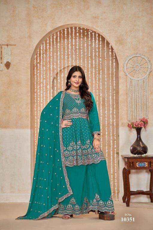 ANJUBAA VOL-35 BY TWISHA 10351 TO 10354 SERIES DESINGER CHINON DRESSES