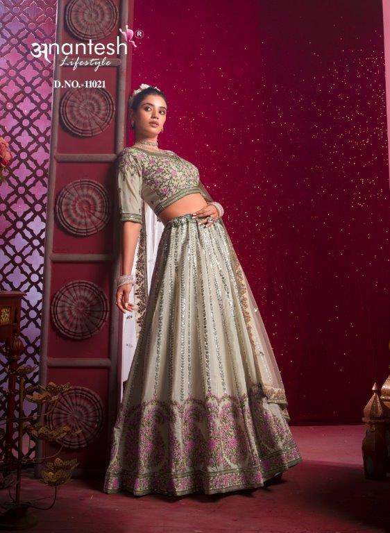 BRIDESMAID VOL-04 BY ANANTESH LIFESTYLE DESIGNER SILK HANDWORK LEHENGAS