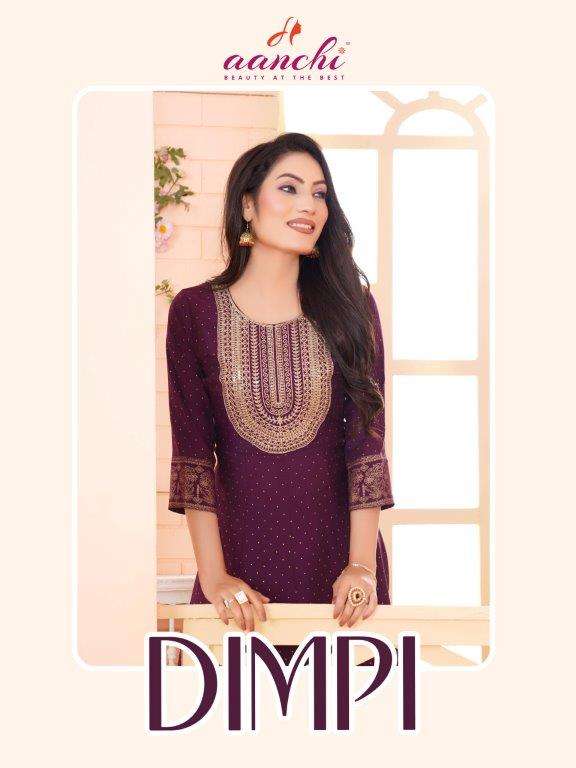 DIMPI BY AANCHI 1001 TO 1004 SERIES ROMAN SILK FANCY PRINTED KURTIS