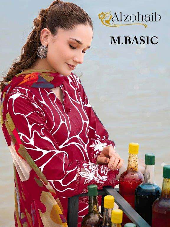 M.BASIC 1022 NX BY ALZOHAIB HEAVY EMBROIDERED COTTON PAKISTANI DRESSES