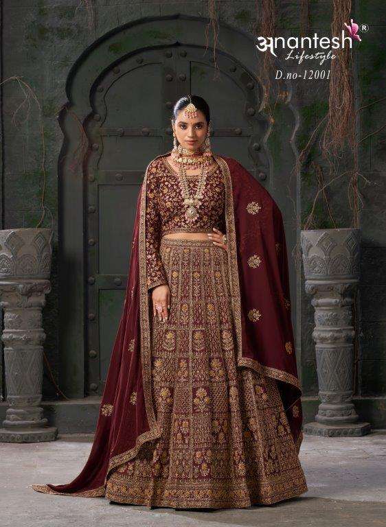 NIKAAH VOL-01 BY ANANTESH LIFESTYLE DESIGNER GEORGETTE HANDWORK LEHENGAS