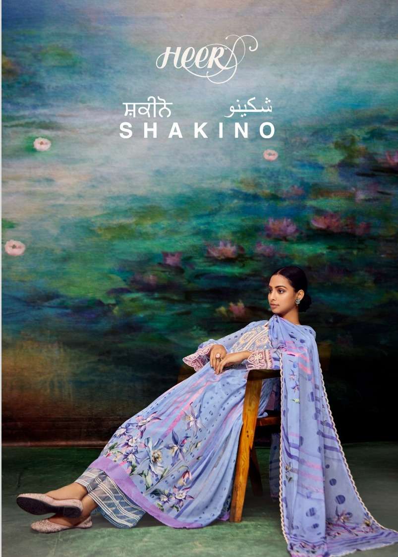 SHAKINO BY HEER 9401 TO 9406 SERIES PURE CHINON WORK DIGITAL PRINTED DRESSES