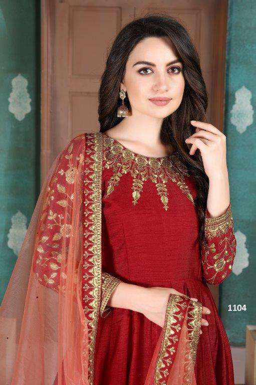 AANAYA VOL-111 BY TWISHA 1101 TO 1104 SERIES DESINGER SILK EMBROIDERY DRESSES