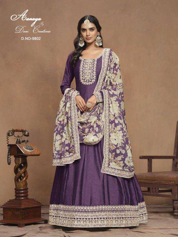 AANAYA VOL-198 BY TWISHA 9801 TO 98014 SERIES DESINGER SILK EMBROIDERY DRESSES