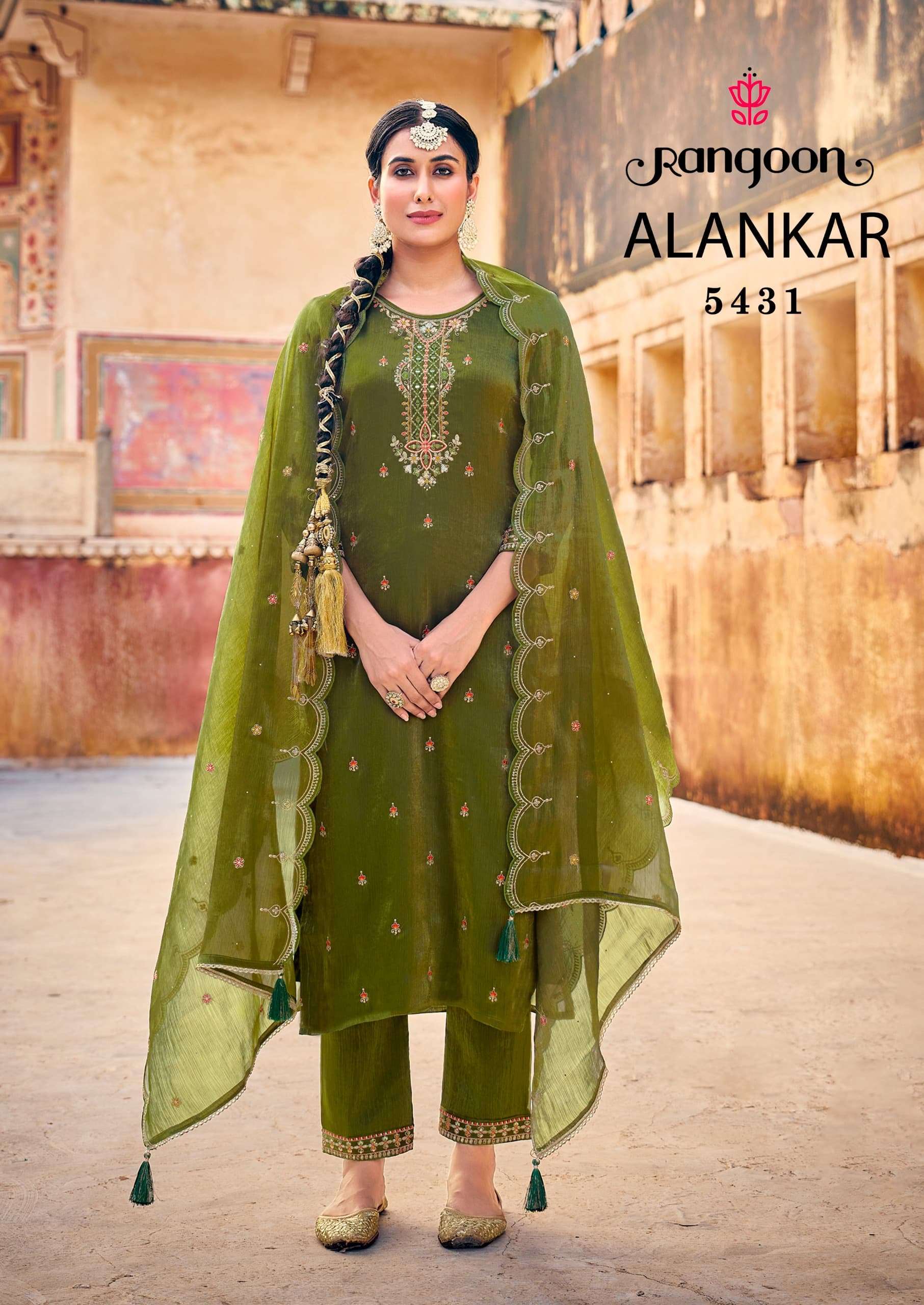 ALANKAR BY RANGOON 5431 TO 5434 SERIES HEAVY PURE SILK WORK DRESSES