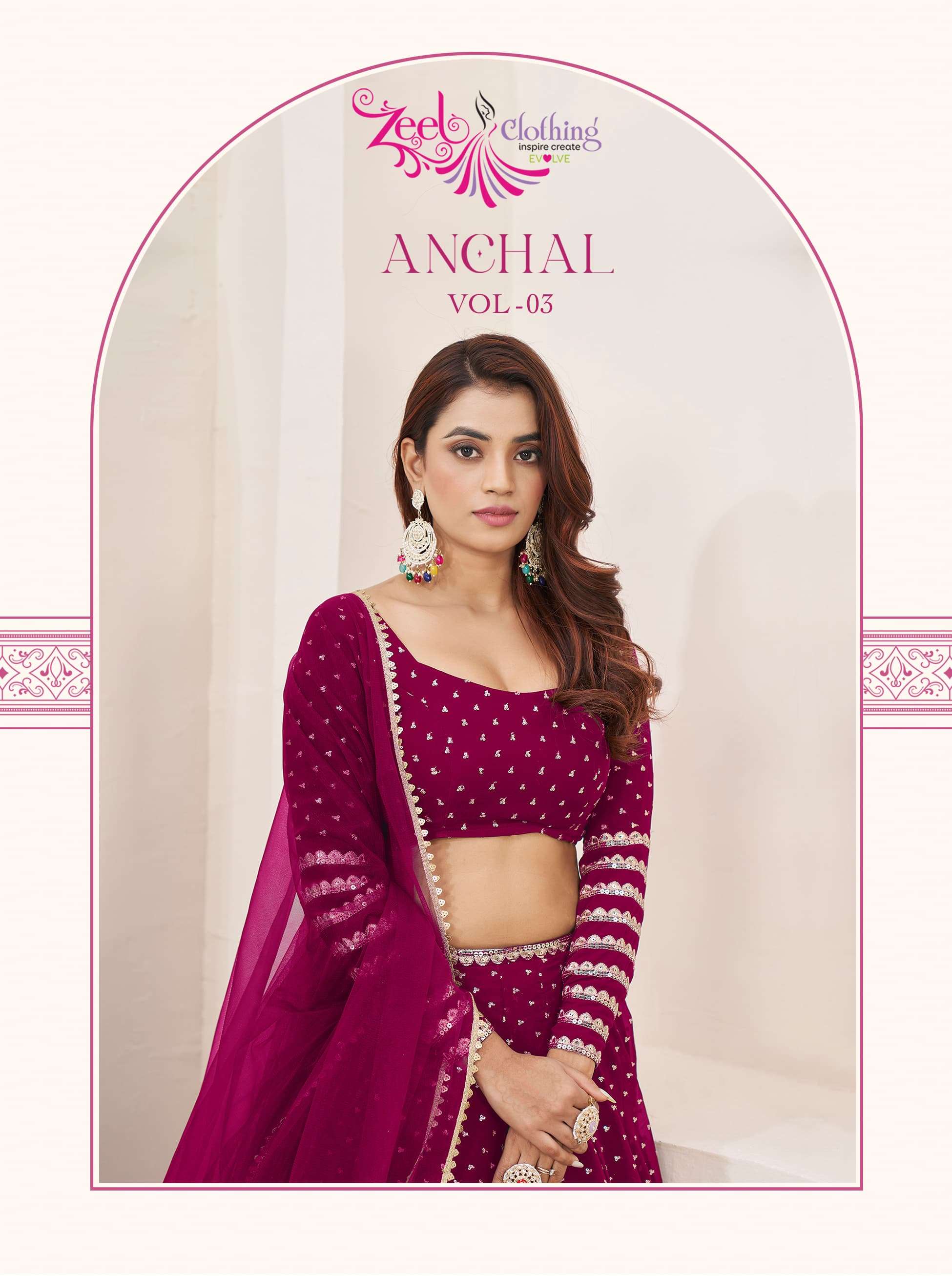 ANCHAL VOL-03 BY ZEEL CLOTHING DESIGNER STYLISH GEORGETTE GIRLISH LEHENGAS