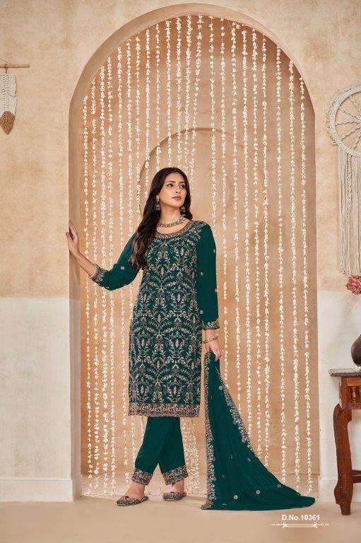 ANJUBAA VOL-36 BY TWISHA 10360 TO 10365 SERIES DESINGER FAUX GEORGETTE DRESSES