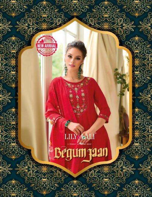 BEGUMJAAN BY LILY AND LALI 22601 TO 22606 SERIES HANDWORK VICHITRA SILK DRESSES