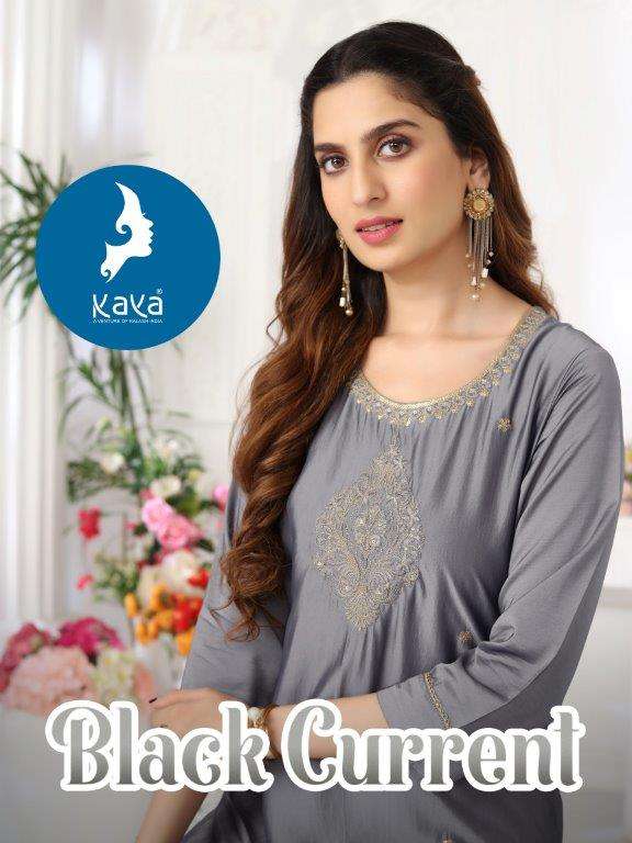 BLACK CURRENT VOL-01 BY KAYA 01 TO 08 SERIES DESIGNER SILK PRINTED KURTIS