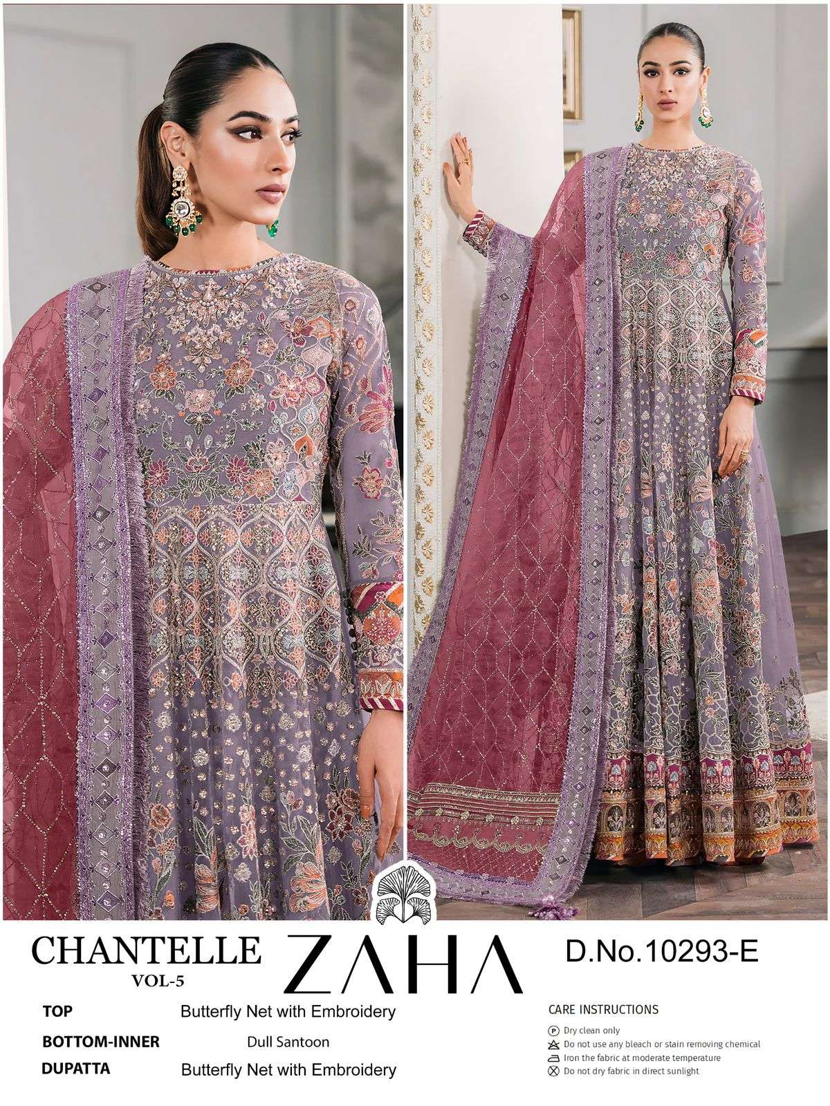 CHANTELLE VOL-05 BY ZAHA 10293-E TO 10293-F SERIES GEORGETTE PAKISTANI DRESSES