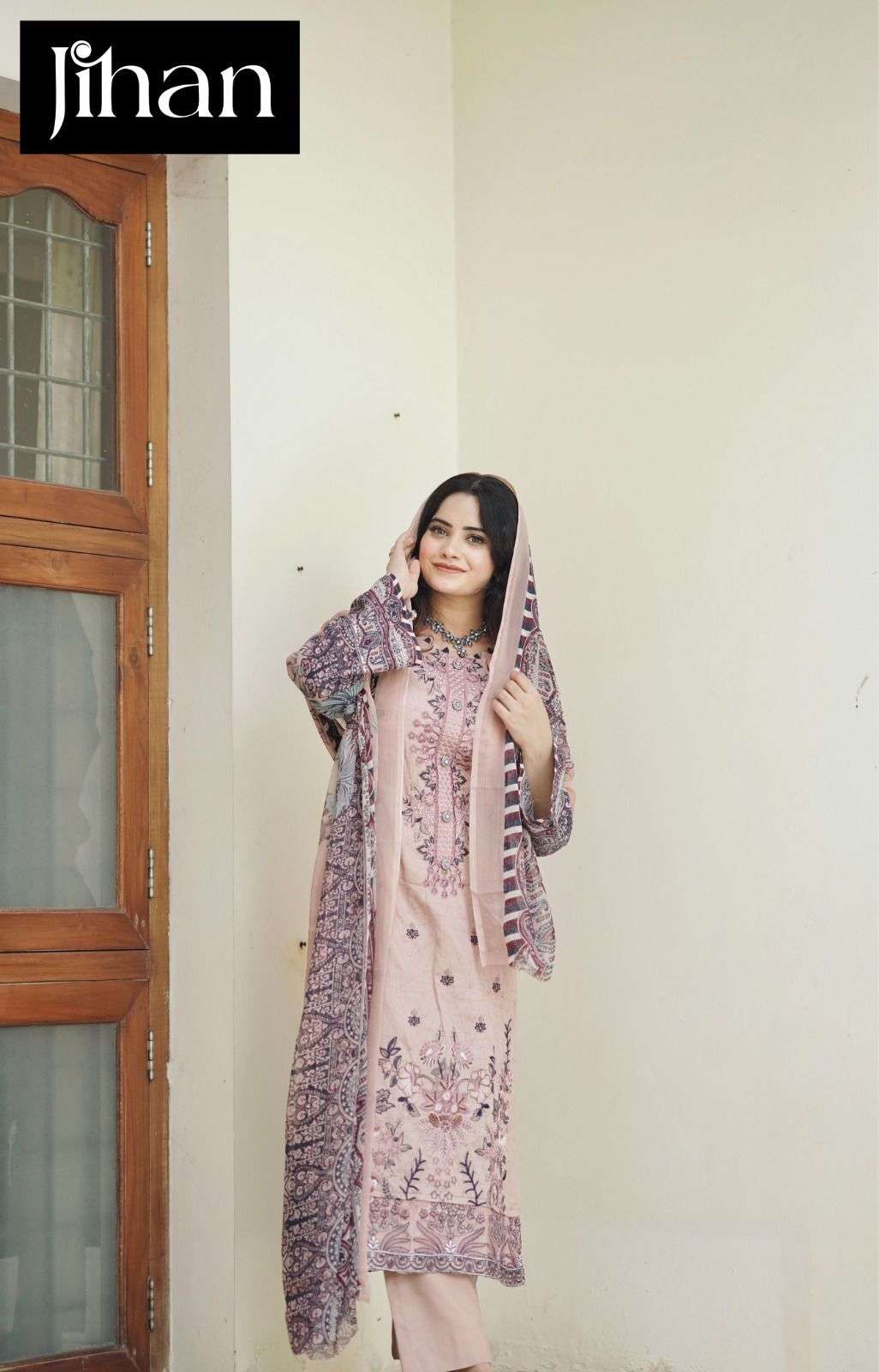 CHEVRON 3356 BY JIHAN DESIGNER PURE HEAVY COTTON EMBROIDERY DRESSES