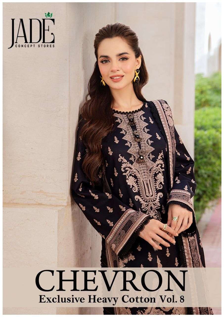 CHEVRON EXCLUSIVE VOL-8 BY JADE 71 TO 76 SERIES PURE COTTON PRINT PAKISTANI DRESSES