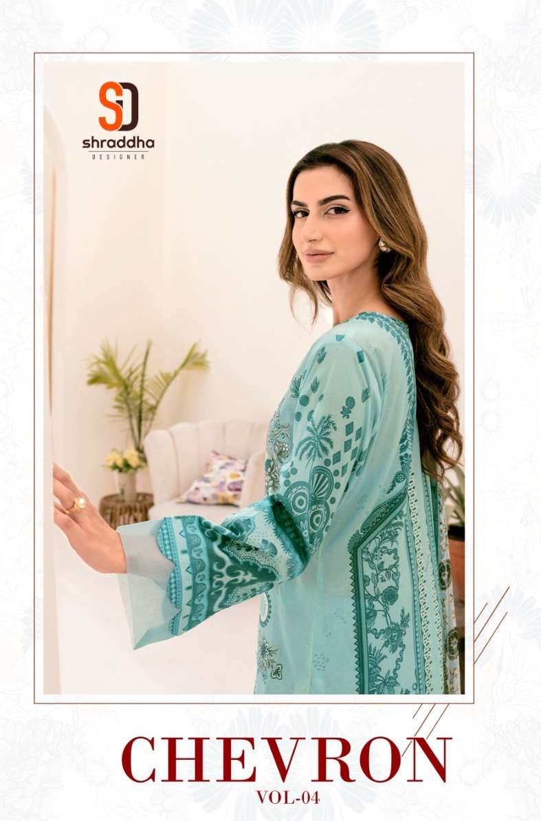 CHEVRON VOL-04 BY SHRADDHA DESIGNER 4001 TO 4004 SERIES LAWN COTTON DRESSES