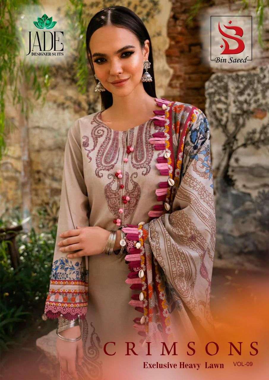 CRIMSON EXCLUSIVE HEAVY VOL-08 BY JADE 101 TO 106 SERIES PURE COTTON PRINT PAKISTANI DRESSES