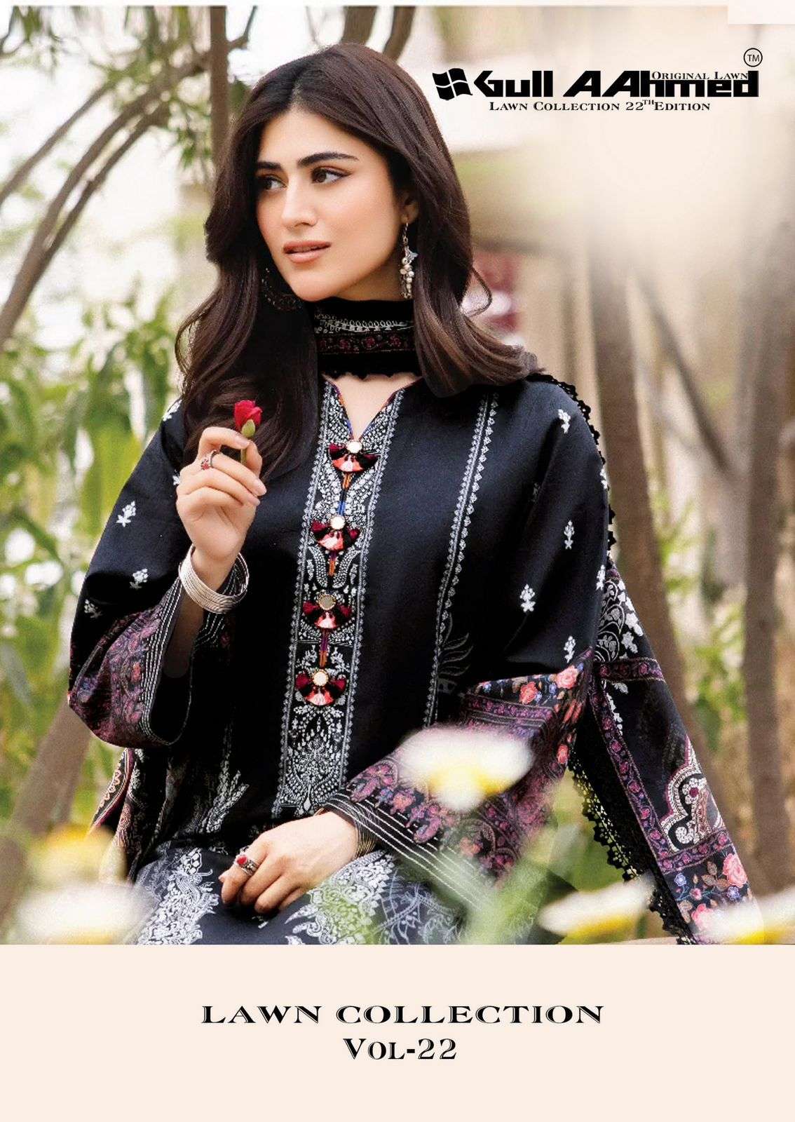 GULL AAHMED VOL-22 BY GULL AAHMED 191 TO 196 SERIES LAWN COTTON PRINTED DRESSES